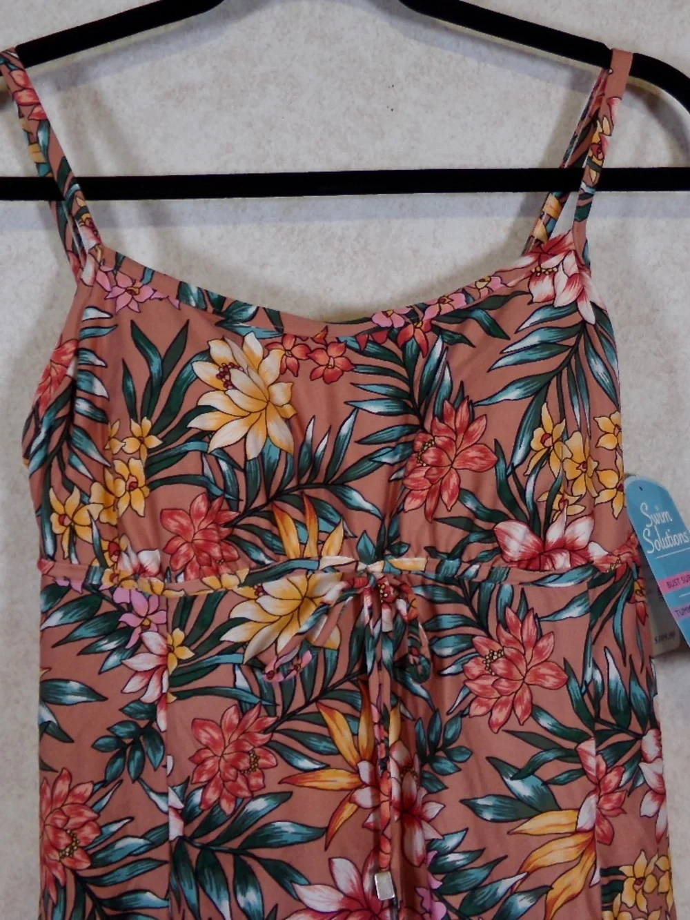 NWT Swim Solutions Rose Pink 1 Pc Swim Dress Bust,Tummy & Waist Support Size 10 - Picture 2 of 10
